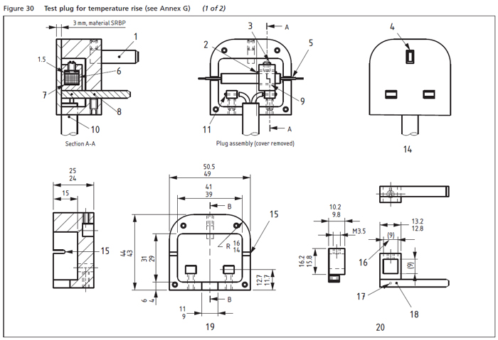 BS1363-2 Figure 30 温升测试插头(图1)